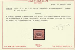 1878 - Servizio 2 c. su 0,20 ... 