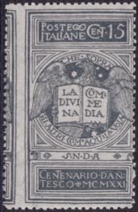 1921 - 15 c. grigio non emesso n. 116. Cert. ... 