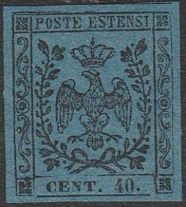 1852 - 40 c. azzurro scuro con punto dopo le ... 