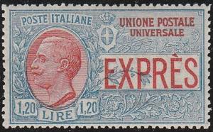 1922 - Lire 1,20 azzurro e rosso n. 8 ... 