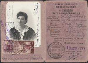 1947 - Tessera postale con Democratica lire ... 