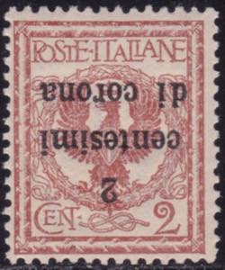 1918 - 2 c. su 2 c. rosso con soprastampa ... 