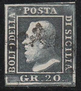 1859 - 20 gr. grigio ardesia n. 13. Cert. ... 