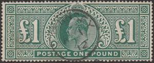 1902 - Effigie di Re Eduardo VII, £ 1 verde ... 