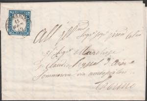 Lettera 1862 IV Sardegna - cent. 20 ampi ... 