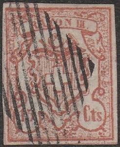 1850 - Rayon III, 15 centesimi rosso ... 