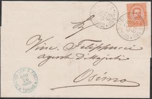 1885 Regno c. 20 Umberto - lettera con ... 