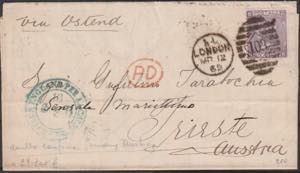 Lettera 1862 da Londra diretta a Trieste, ... 
