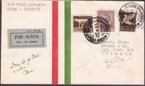 14.4.1930 - 1° volo postale Roma - Trieste. ... 