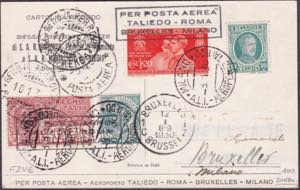 10.1.1930 - Cartolina di Posta Aerea Taliedo ... 