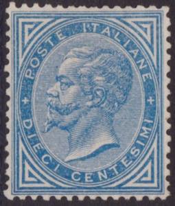 1877 - Effige V. E. II 10 c. azzurro con ... 