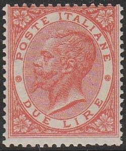 1862 - Effige V. E. II 2 lire scarlatto n. ... 