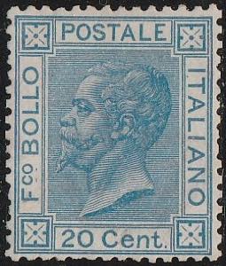 1867 - Effige V. E. II 20 c. azzurro ... 