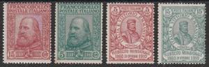 1910 - Garibaldi la serie n. 87/90. Cert. ... 