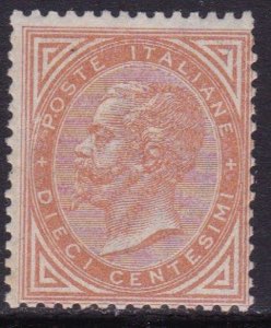 1863 - V. Emanuele II, 10 c. ocra arancio n. ... 