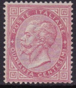 1863 - V. Emanuele II c. 40 c. rosa carminio ... 