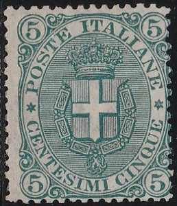 1891 - Umberto I, 5 c. verde stemma n. 59. ... 
