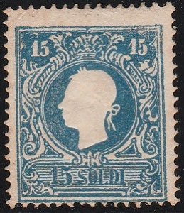 1859 - 15 c. azzurro n. 32. Cat € ... 