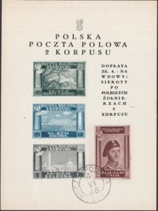 1946 - Vittorie Polacche foglietto n. 1A. ... 