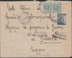 1915 lettera affrancata con c. 5 leoni ... 