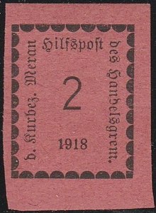 1918 - Cifra in rettangolo 2h. su carta rosa ... 
