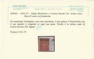 1852 - Giglio borbonico, 25 c. ... 