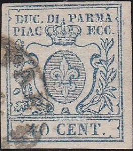 1857 - Giglio borbonico, 40 c. azzurro n. ... 