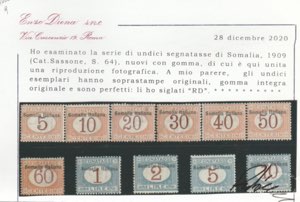 1909 - Segnatasse n. 12/22. Cert. ... 