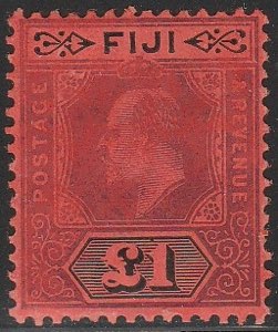 1905 - Eduardo £. 1 nero su rosso arancio ... 