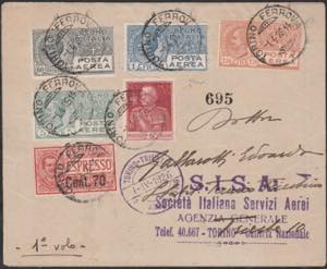 4/26/1914 - Busta della S.I.S.A Primo Volo ... 