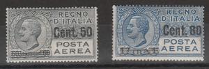 1927 - F.lli del 1926 soprastampati n. 8/9. ... 