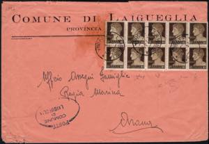 21/7/1945 - Lettera da Laigueglia per Arona ... 