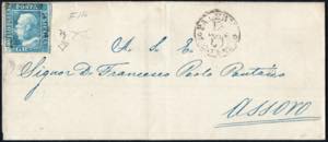 12/1/1859 - Lettera da Palermo per Assoro ... 