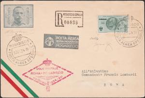 13.11.1934 - Aerogramma Mogadiscio - Roma, ... 
