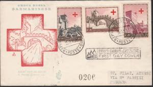 15/3/1951 - Croce Rossa n. 369/71 la busta ... 