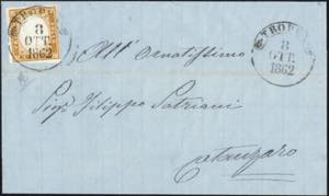 8/10/1862 - Lettera da Tropea per Catanzaro ... 