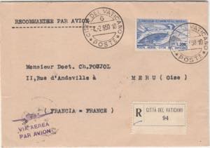 4/2/1950 - Lettera raccomandata aerea ... 