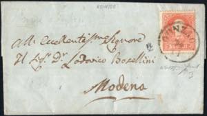 25/11/1858 - Lettera da Gonzaga per Modena ... 