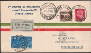 12//3/1930 - Areogramma Roma-Marsiglia. SPL