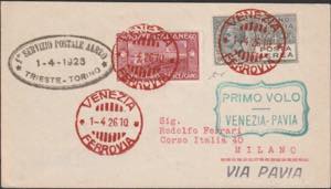 4/26/1926 - Primo Volo Venezia-Pavia. SPL