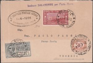 1/4/1926 - Primo Volo Torino-Trieste. SPL