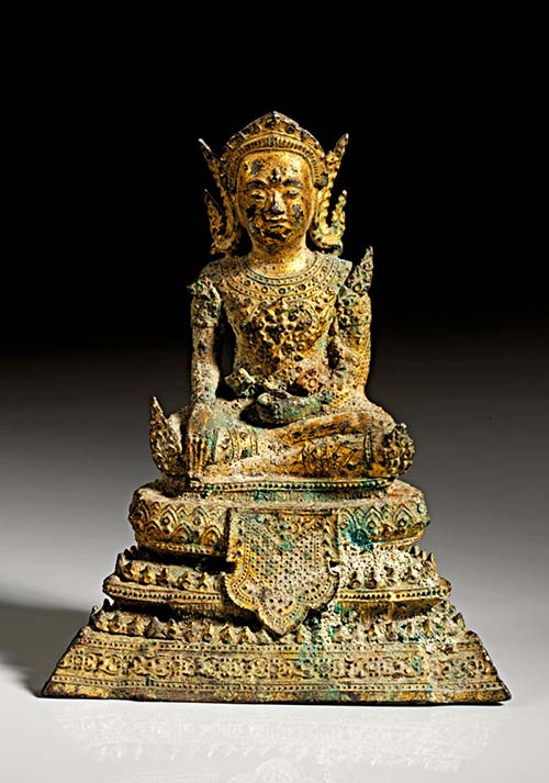 Sitzende Buddhastatue. Vergoldete ... 