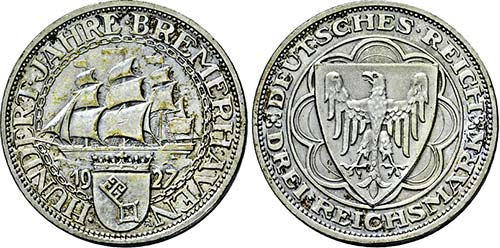 Berlin.3 Reichsmark 1927 A (100 ... 