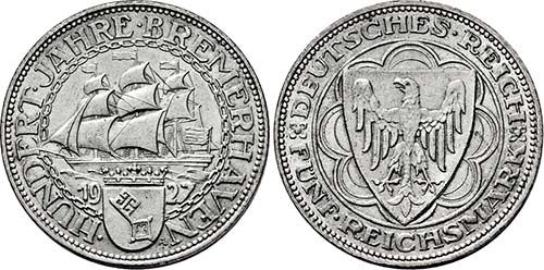 Berlin.5 Reichsmark 1927 A (100 ... 