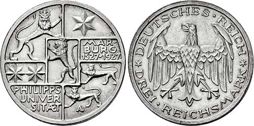 Berlin.3 Reichsmark 1927 A (400 ... 