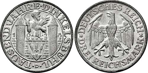 München.3 Reichsmark 1928 D (1000 ... 