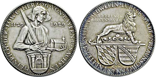Medaille 1929 . {\b Heinrich der ... 