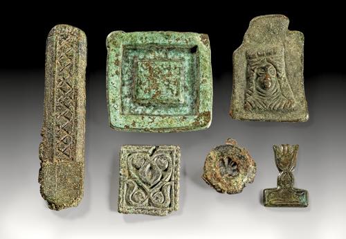 Lot aus 7 antiken Bronzeobjekten, ... 