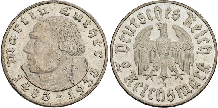 DRITTES REICH   2 Reichsmark 1933 ... 