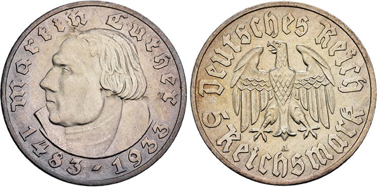 DRITTES REICH   5 Reichsmark 1933 ... 